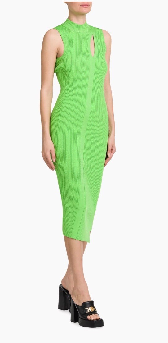 NWT💕VERSACE $1525 Sleeveless Slash Midi-Dress in Spring