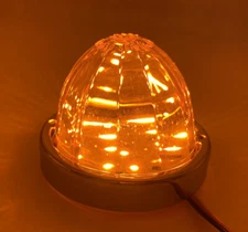 Grand General Amber LED Watermelon Clearance Turn Signal Light Flush Mount Kit