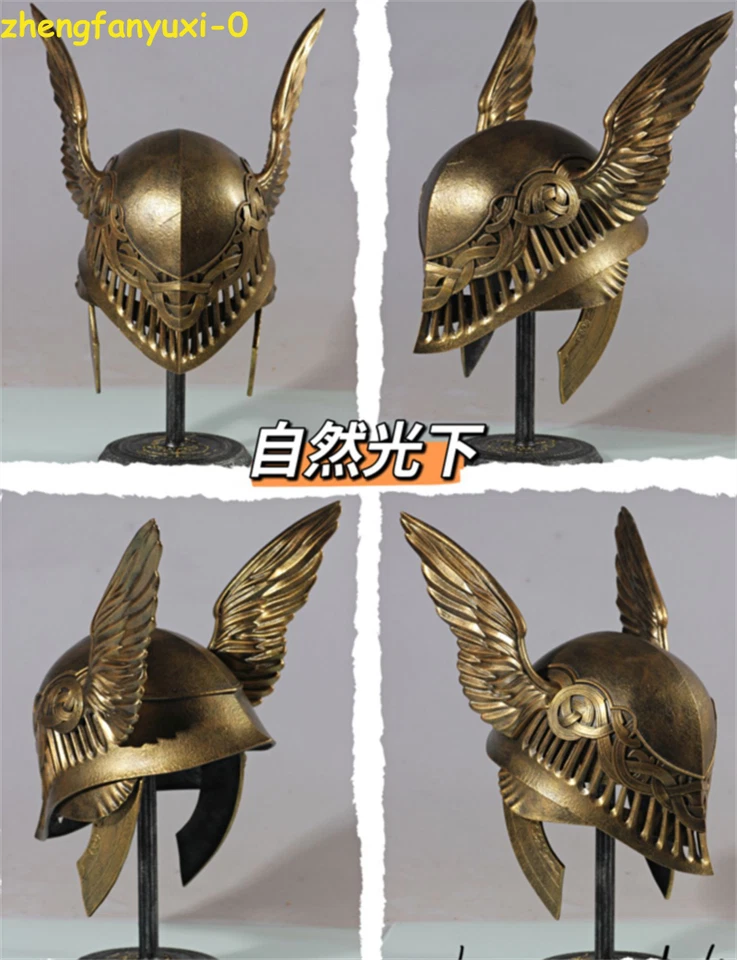 Valkyria Malenia Cosplay Gold Helmet 1:1 Wearable FRP Mask Prop Collection Gift - Image 2 of 4
