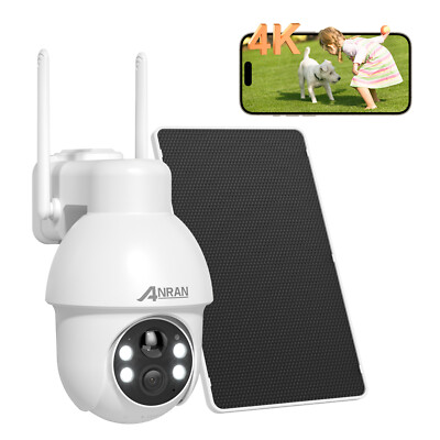 ANRAN 8MP WLAN PTZ Überwachungskamera Aussen Akku PIR mit Solarpanel Nachtsicht