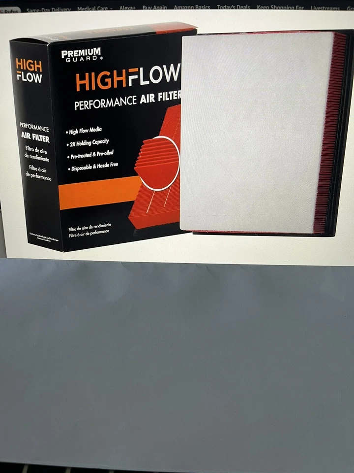 Filtro de aire desechable de motor preengrasado y tratado HIGHFLOW PA6272x Performance Foto 2 de 4