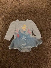 Disney Baby Cinderella Dress 6-9 Months Light Blue Tulle Skirt Bodysuit Princess