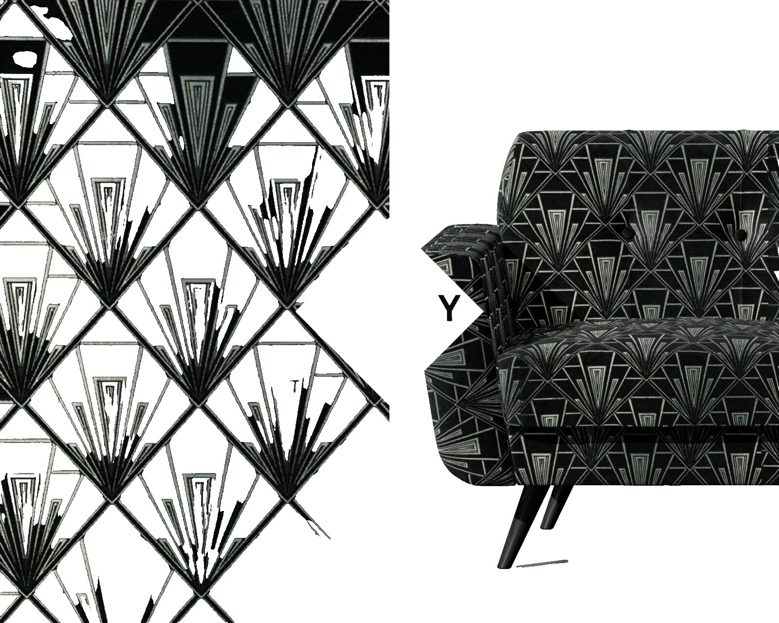 Géneros artesanales geométrica de Terciopelo Negro