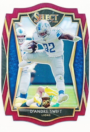 D'ANDRE SWIFT 2020 PANINI SELECT PREMIER LEVEL RED DIE CUT PRIZM #151 RC ROOKIE