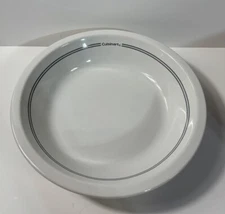 CUISINART STONEWARE DEEP DISH 10 INCH PIE PAN WHITE W/GREY STRIPE