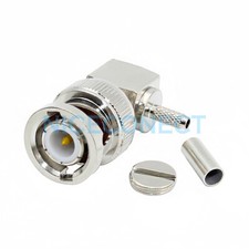20pcs BNC Male Right Angle RA Crimp Connector for RG316 RG174 RG179 LMR100 Cable