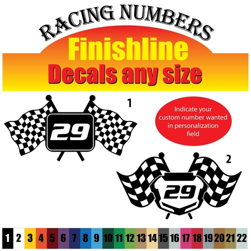 Racing Finish line Numbers Custom 