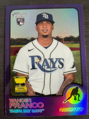 2022 Topps Heritage Wander Franco #347 RC Hot Box Chrome Purple Refractor