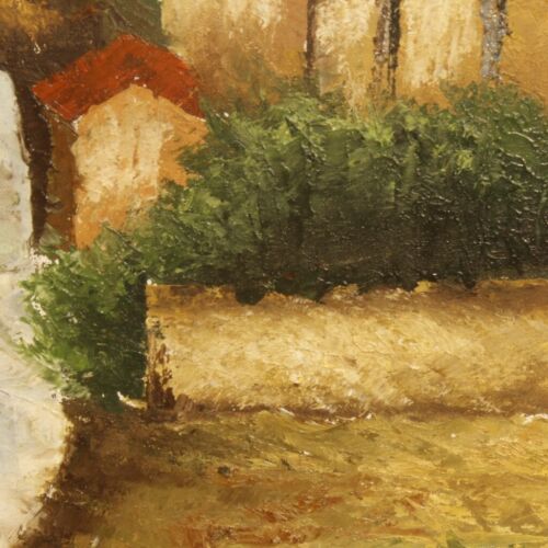 Quadro dipinto paesaggio firmato stile antico impressionista olio tela cornice - Foto 10 di 12