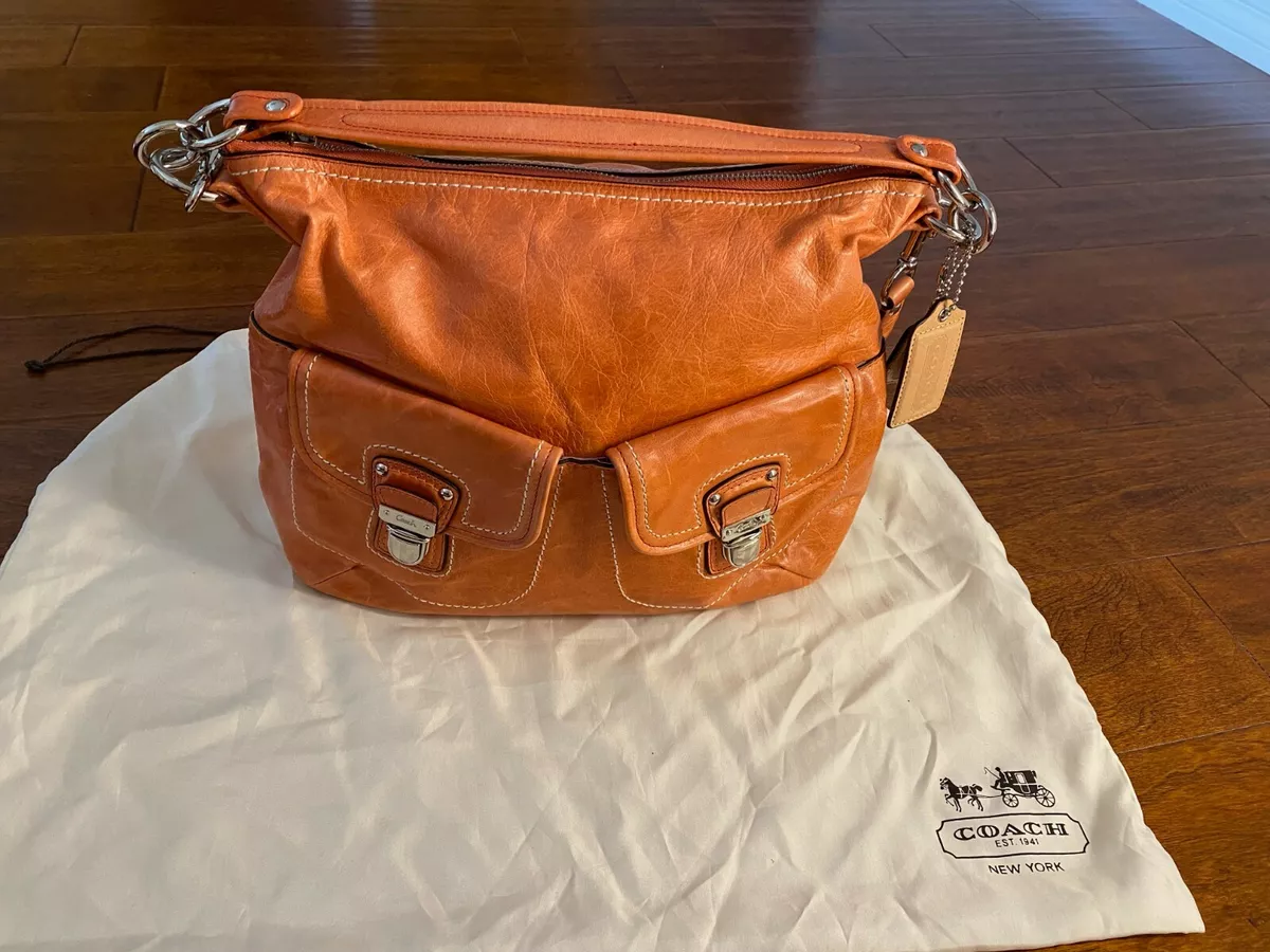 Coach orange shoulder bag sale
