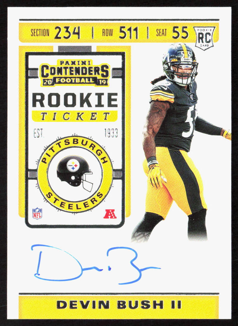 2019 Panini Contenders Devin Bush Rookie Ticket Helmet Variation Auto #238