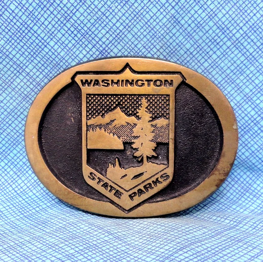 Fivela de cinto uniforme parques estaduais de Washington bronze vintage metais arco-íris .GMP182 - Imagem 2 de 4