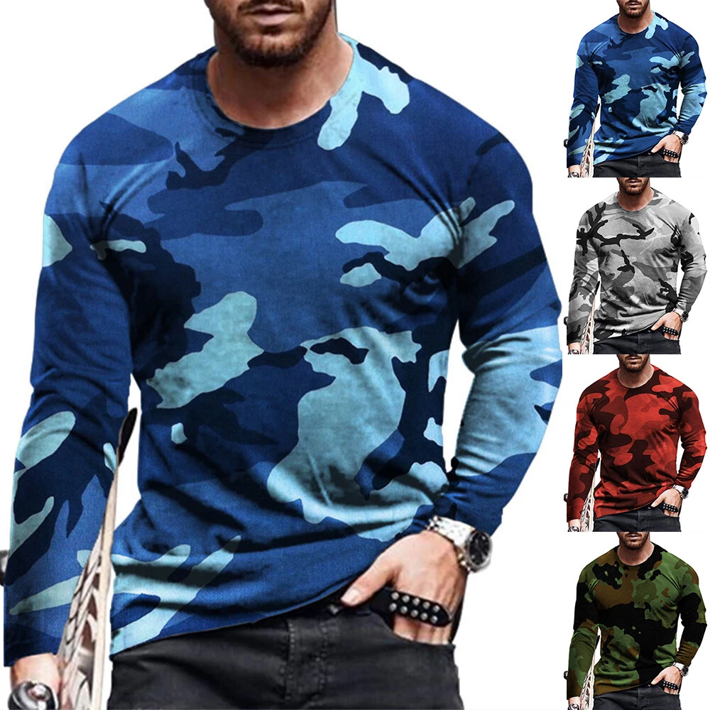 T shirt camouflage bleu cheap