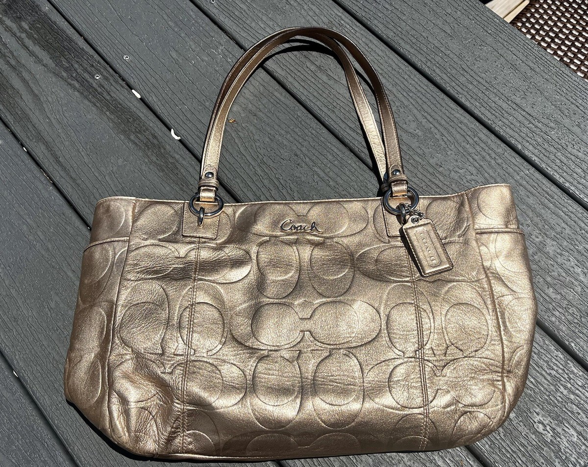 Coach Poppy Metallic Gold Coach Purse Coach Outlet Purse Bolsa 
