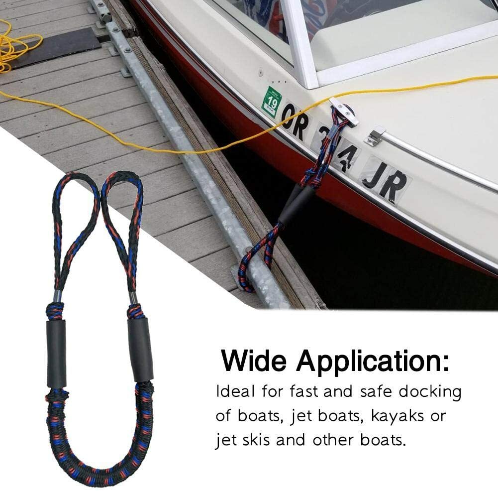 2Pcs 3-5.5FT Dock Lines Bungee Mooring Ropes for Boat Jet Ski Kayak Pontoon PWC
