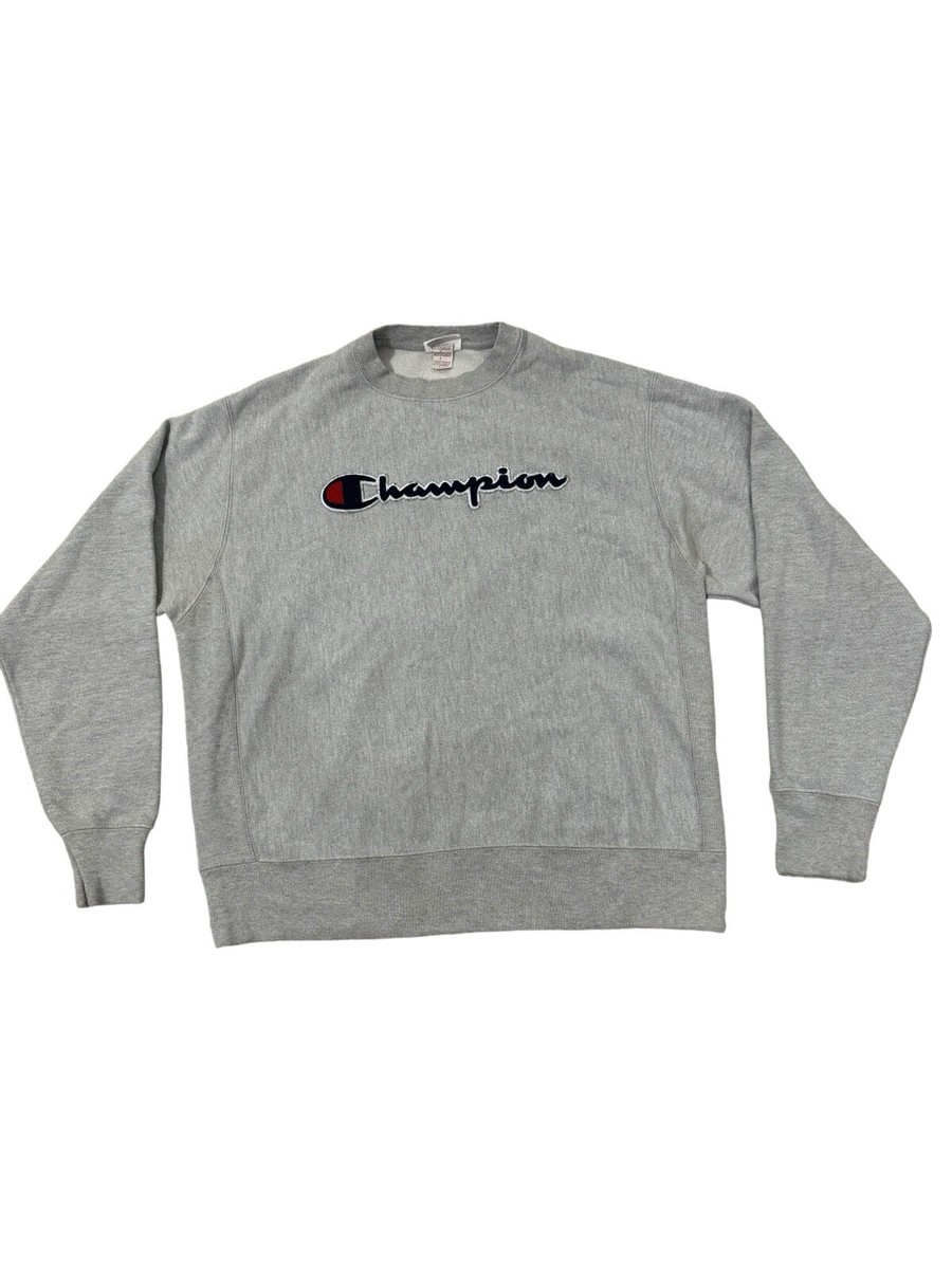 Champion Reverse Weave Crewneck Sweatshirt Mens Large Gray