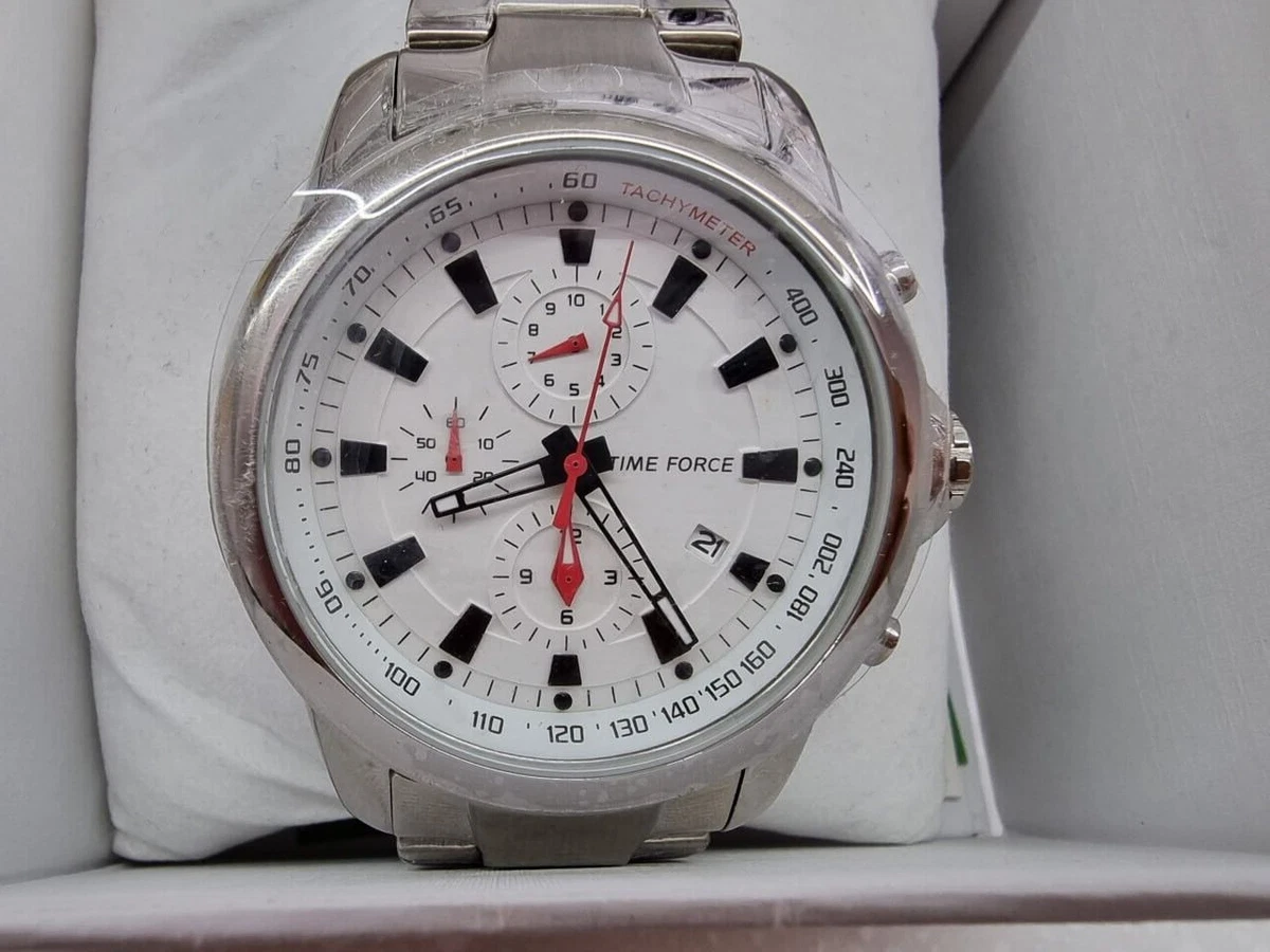 TIMEFORCE Avalanche Chronograph White Dial Stainless Steel Men's Watch TF 7005