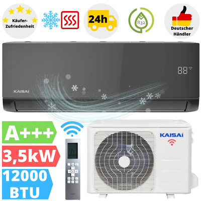 Kaisai Ice Black Klimaanlage 3,5 kW Wandgerät Klima WiFi Klimagerät A+++ R32