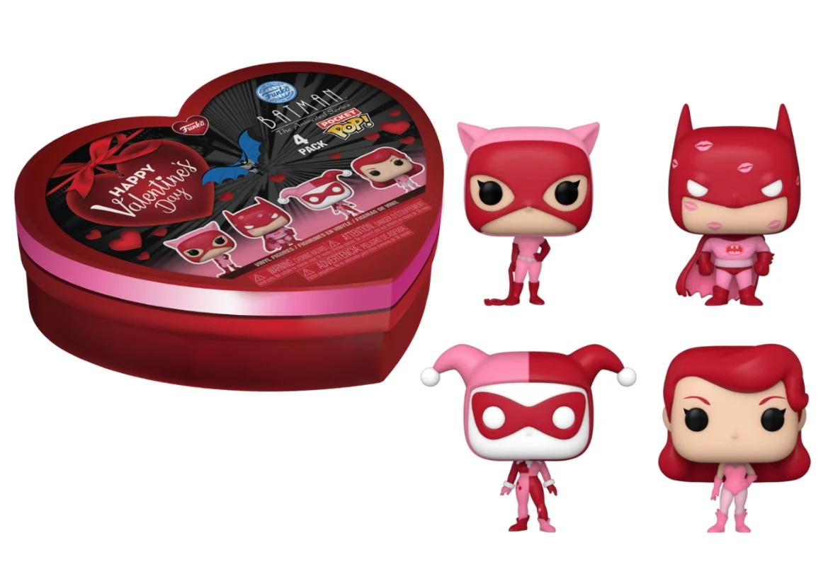 7024787 Merchandising Dc Comics: Funko Pop! Pocket Pop - Dc Valentine - Box 4 Pi