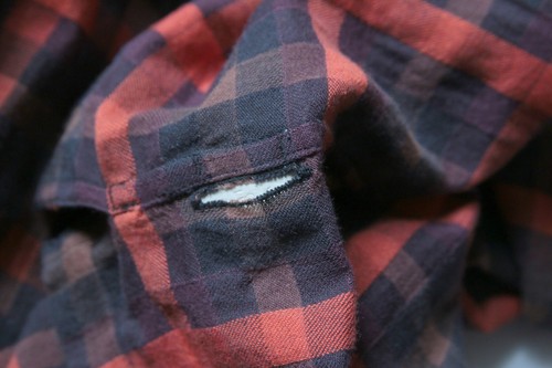 Folk Clothing Camp Collar Shirt Size 4 / Large - Red Check - 第 12/12 張圖片