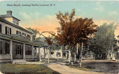 H16/ Luzerne New York Postcard 1913 Main Street Homes