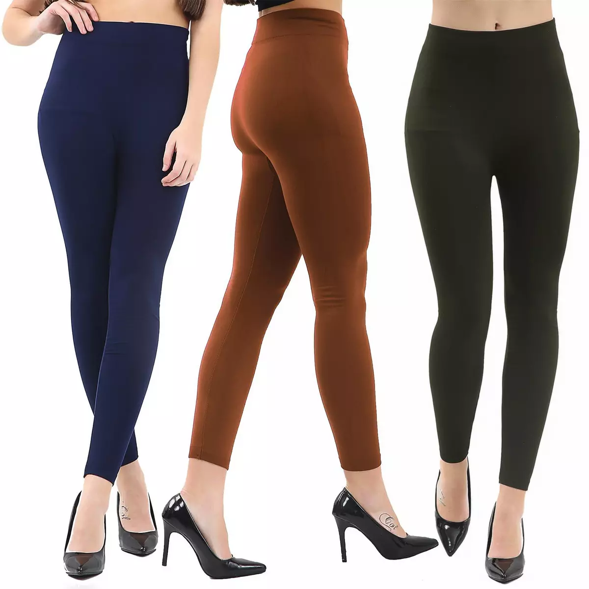 Womens Leggings Ladies Tummy Control High Waist Plus Size New