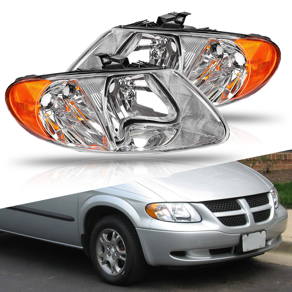 For 01-07 Dodge Caravan Town & Country 01-03 Voyager Amber Reflector Headlight M