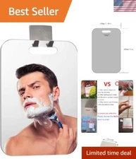 11x7.48 Inch Anti-Fog Shower Mirror with Integrated Shaver Hook for Grooming