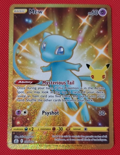 Pokemon Celebrations 25th Anniversary Gold Shiny Mew 025/025 | eBay