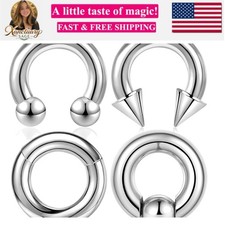 4Pcs 8G Septum Ring Kit - Surgical Steel Stretched Piercing Jewelry for Lip, ...