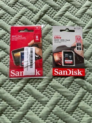 SanDisk 32GB Ultra UHS-I  Memory Card Full HD video & 8 GB card