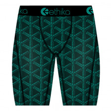 Brand New Mens Ethika Staple Boxer Brief Emerald Dynasty