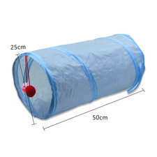 Gray 3-Way Foldable Pet Cat Tunnel Tube Toy Kitten Tunnel Toy with Peep Hole Pet