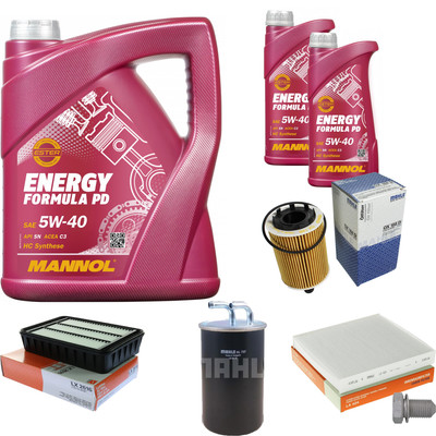 MAHLE Inspektionspaket 7 L MANNOL Formula 5W-40 für Mitsubishi Outlander II 2.0