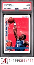 1992 HOOPS #311 KARL MALONE JAZZ HOF POP 4 PSA 9