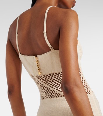 staud tara crochet dress Staud Tara Dress in Buttercream Knit Crochet XS NWOT $495