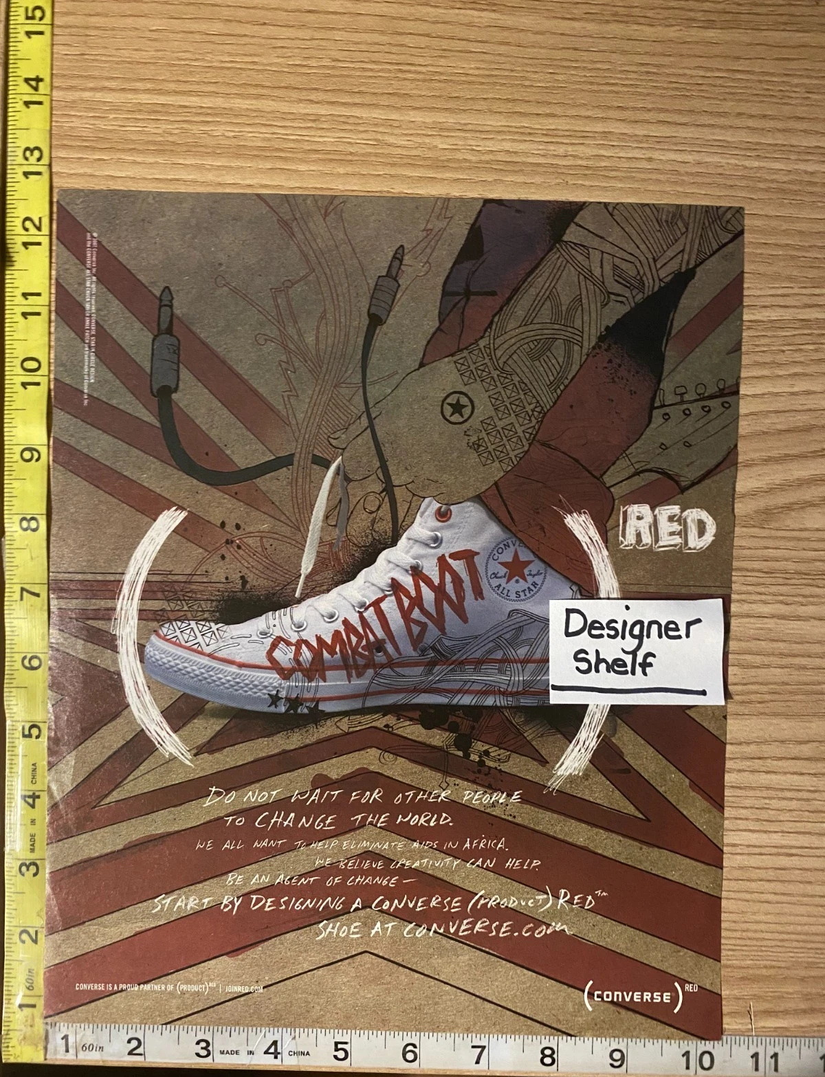 Scarpe da ginnastica Converse Red Combat Boot 2007 stampa pubblicità