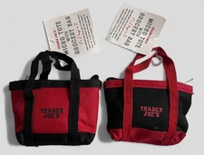 *2* TRADER JOE'S OG 2023 MICRO TOTES with FOLDABLE GROCERY BAG, 2 in 1 NEW!