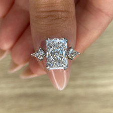 Radiant Cut 5.50 Ct 14k White Gold Lab Grown IGI Certified Diamond Women's Ring