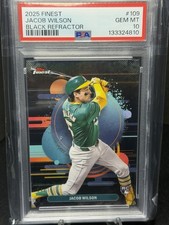 Topps Finest 2025 Black Refractor /10 #109 Jacob Wilson PSA 10 Baseball 💎