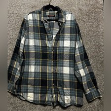 Ridgecut Toughwear Men  s Blue Plaid Button Down Shirt Size Large