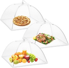 3 Pack Camping Food Covers, Pop-Up Encrypted Mesh Plate Serving Tents