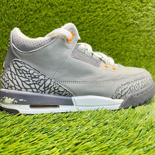 Nike Air Jordan 3 Retro Boys Size 7Y Gray Athletic Basketball Shoes Sneakers