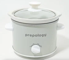 Prepology 2-qt Compact Slow Cooker with Glass Lid & 12 Recipes
