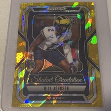 2025 Prizm Draft Picks -Student Orientation Will Johnson #18 Gold Ice Prizm (RC)