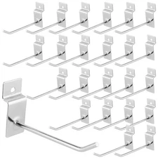 200 Pack 4 Inch Heavy Duty Silver Metal Slatwall Hooks Hangers Organization