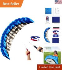 2.5m Dual Line Stunt Parafoil Kites Soft Stunt Kite for Beach Blue with Flyin...