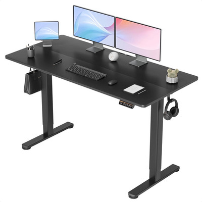 Electric Standing Desk   55x24'' Adjustable Sit Stand Home Office Table, Black