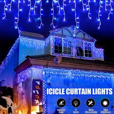 Christmas Icicle Lights Outdoor LED Curtain Fairy String Light Xmas Party Decor
