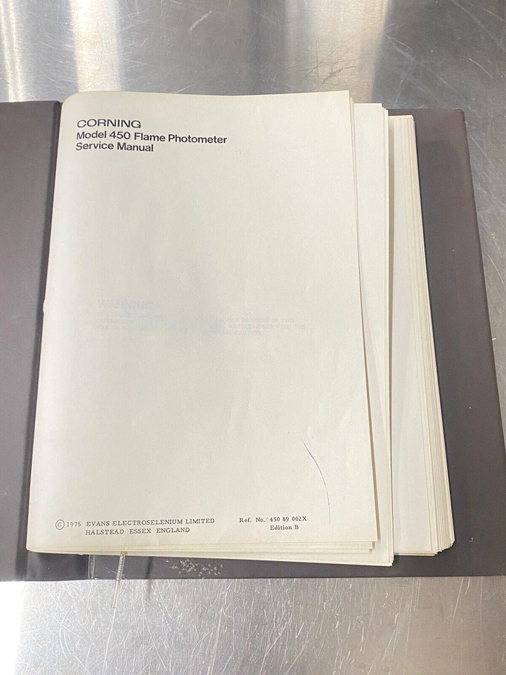 Fotômetro de chama Corning 450 - Guia do usuário / Manual de instruções - Imagem 2 de 4
